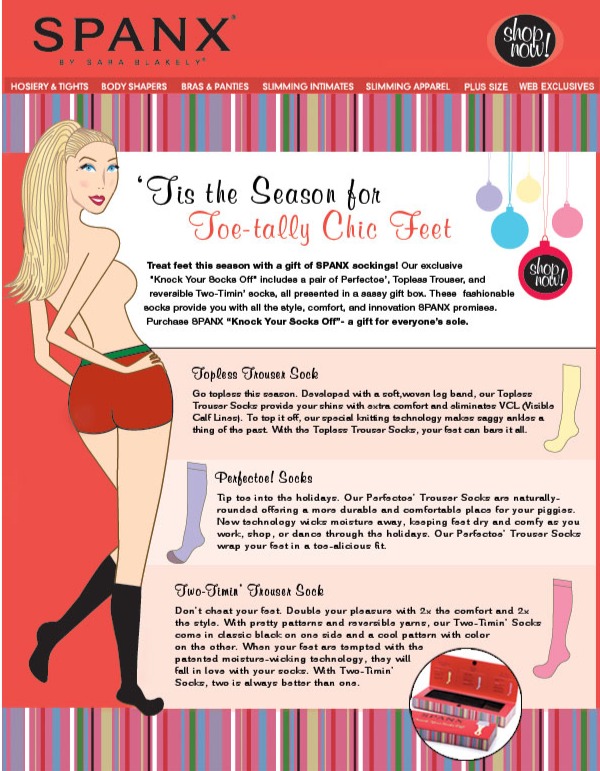 Spanx holiday campaign sample
